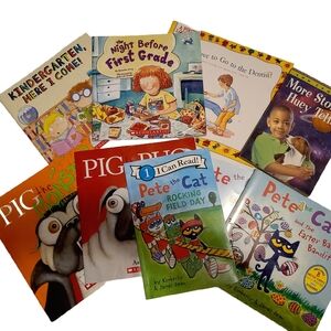 Children's Book Collection Lot Of 9|Pete The Cat, Pig The Pug, Scholastic & More